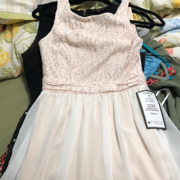 white and light pink dress